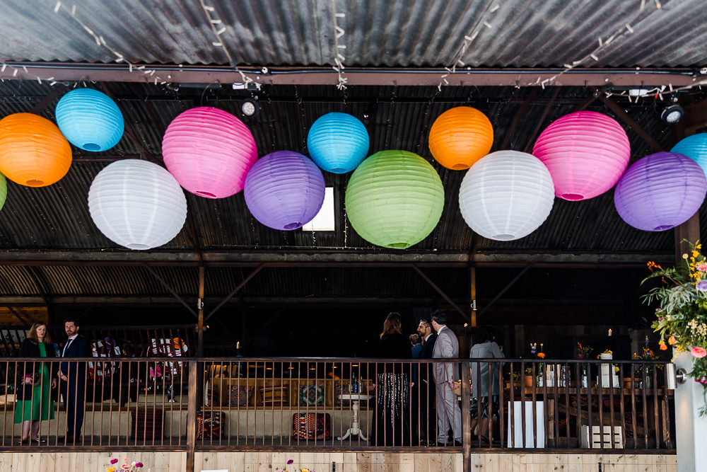 Lanterns Decor Colourful Wildflower Wedding Eve Dunlop Photography