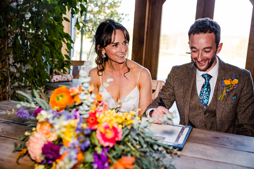 Register Signing Colourful Wildflower Wedding Eve Dunlop Photography