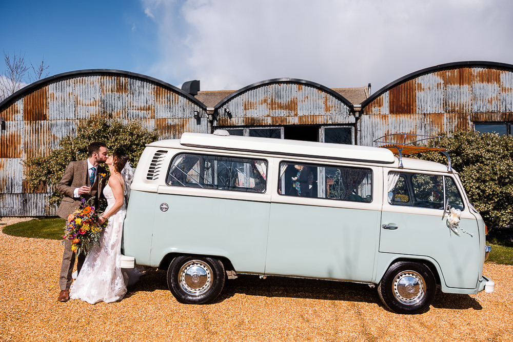 Volkswagen Camper Van Colourful Wildflower Wedding Eve Dunlop Photography