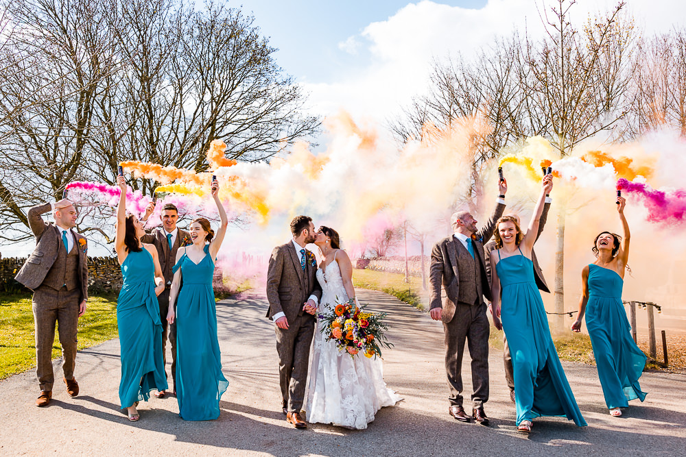 Smoke Flares Colourful Wildflower Wedding Eve Dunlop Photography Colourful Wildflower Wedding Eve Dunlop Photography