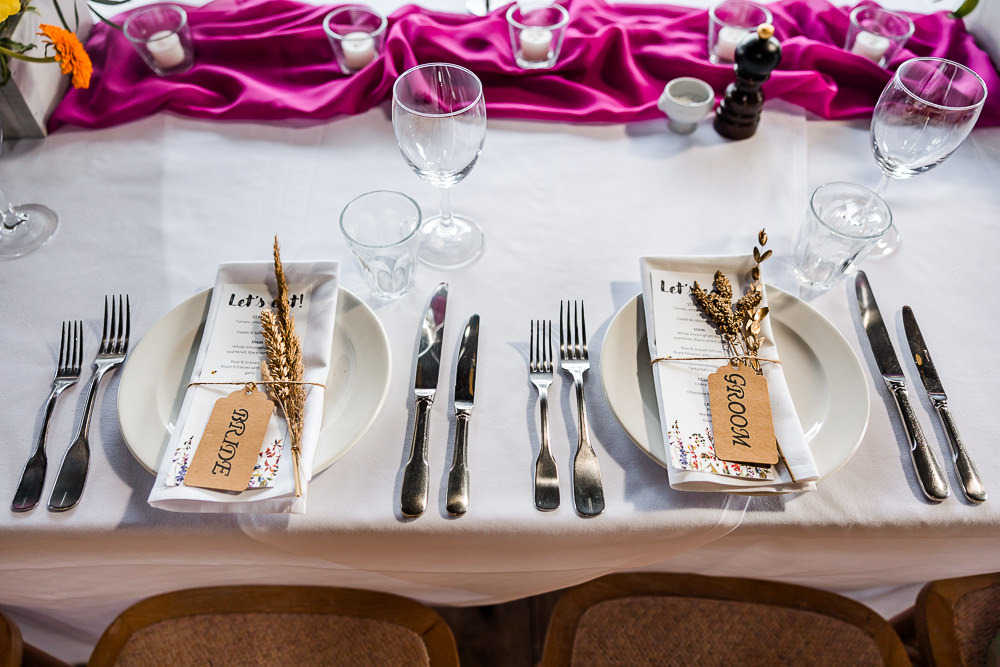 Place Names Setings Wheat Luggage Tag Colourful Wildflower Wedding Eve Dunlop Photography