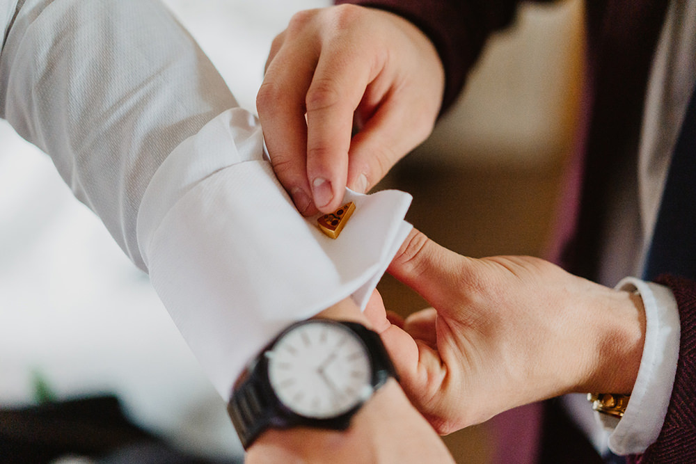 Cufflinks Groom Cumbria Barn Wedding Maytree Photography