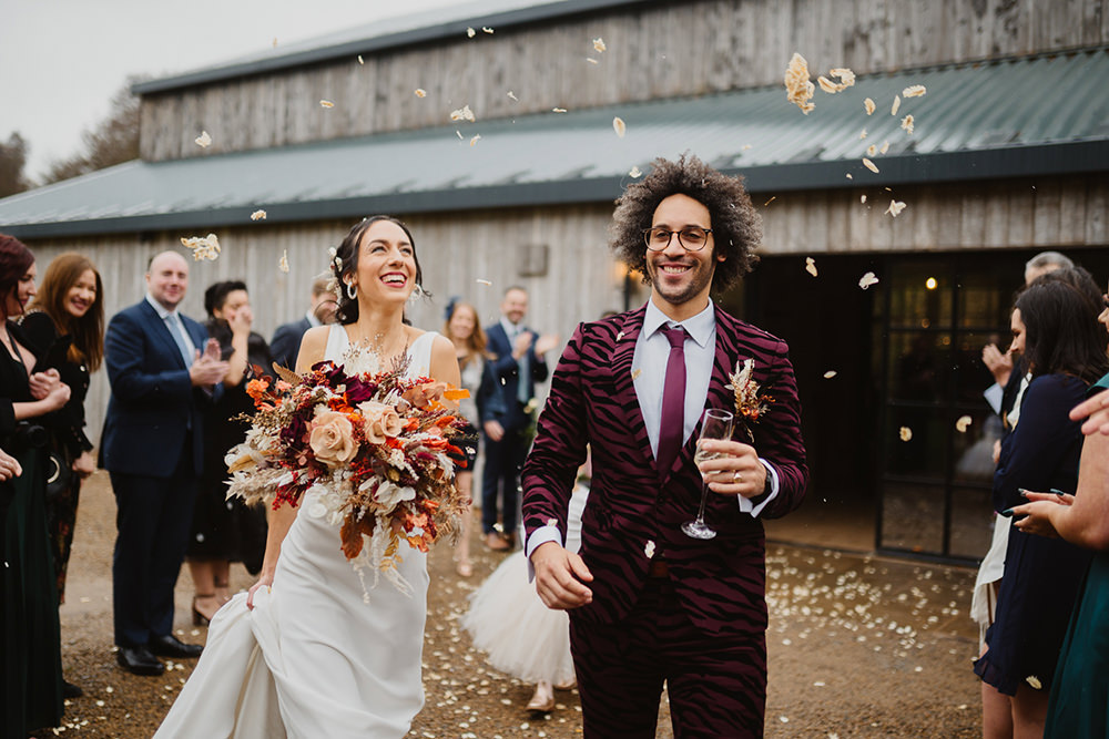 Confetti Throw Cumbria Barn Wedding Maytree Photography