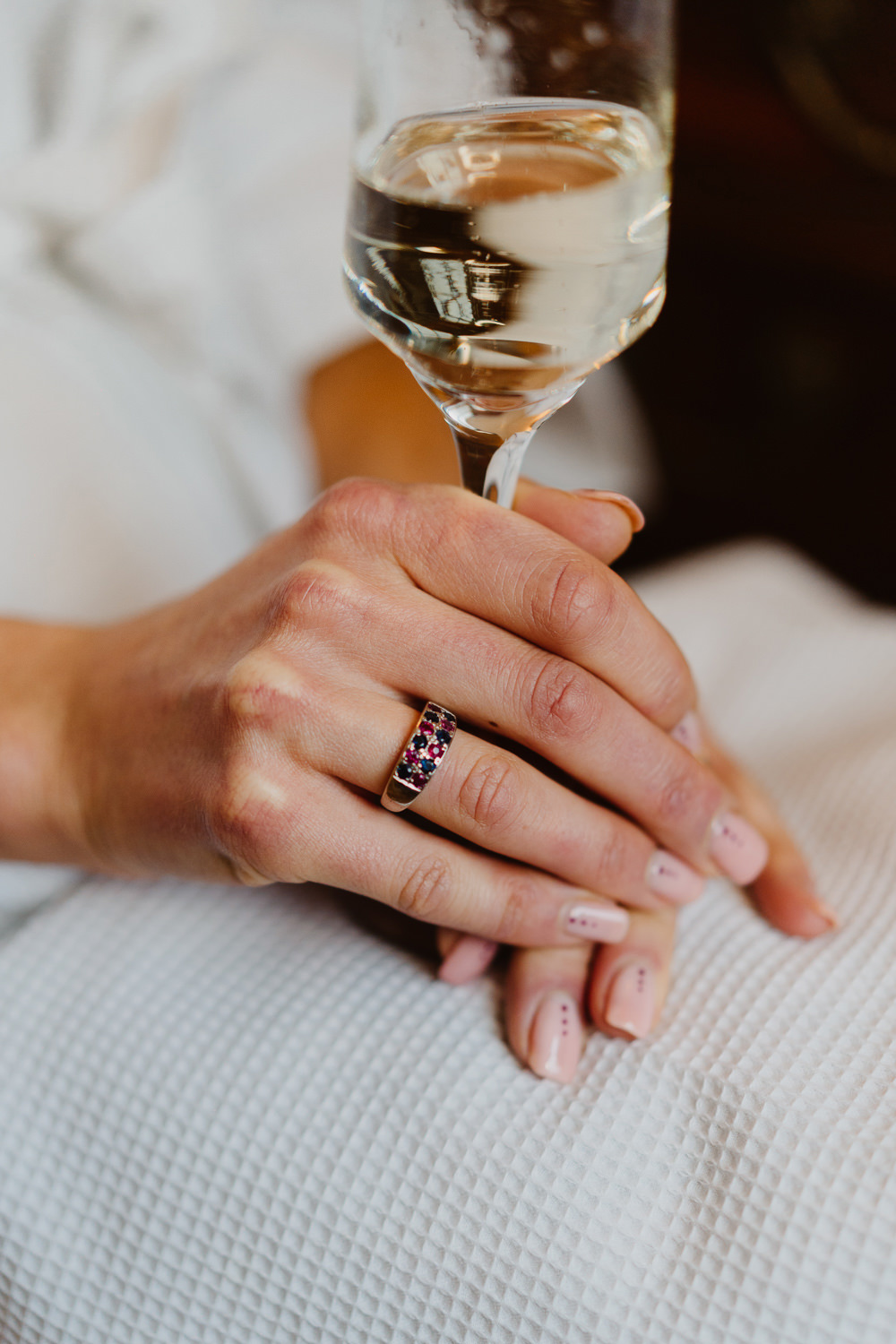 Bride Manicure Nails Engagment Ring Cumbria Barn Wedding Maytree Photography