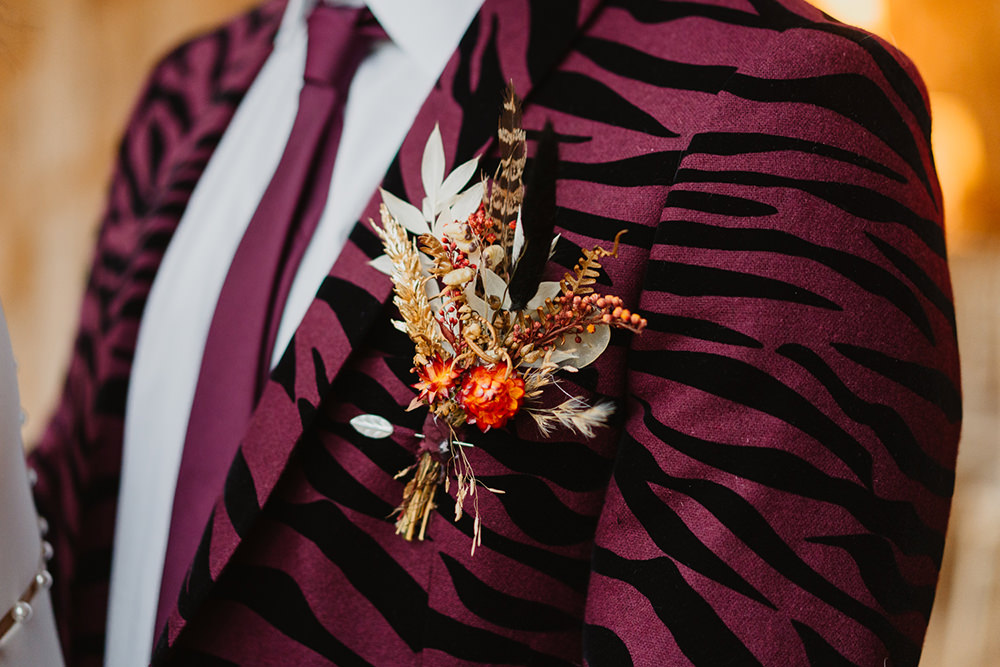 Dried Buttonhole Flowers Groom Cumbria Barn Wedding Maytree Photography