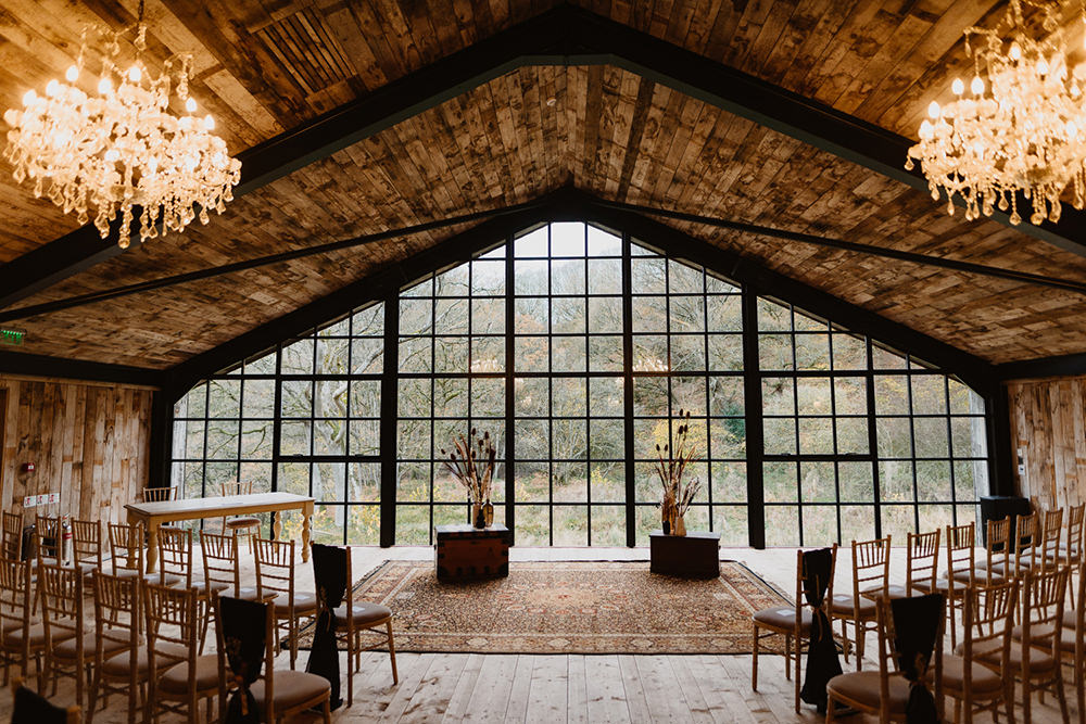 Ceremony Flowers Rug Cumbria Barn Wedding Maytree Photography