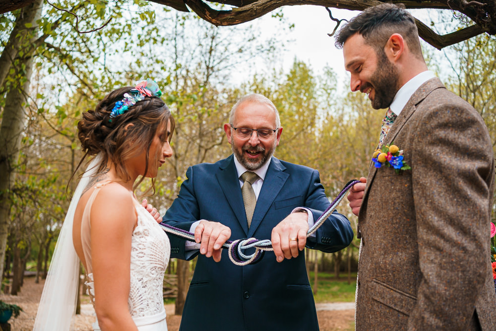 Ceremony Knot Tying Endeavour Woodland Weddings Brad Gommon Photography