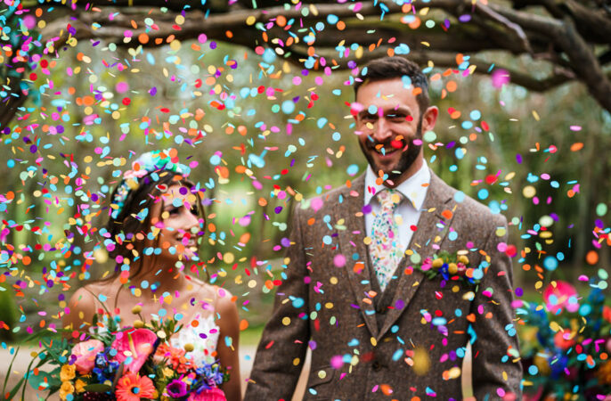 Confetti Endeavour Woodland Weddings Brad Gommon Photography