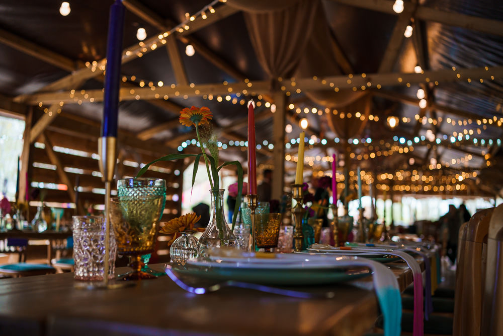 Barn Decor Fairy Lights Endeavour Woodland Weddings Brad Gommon Photography