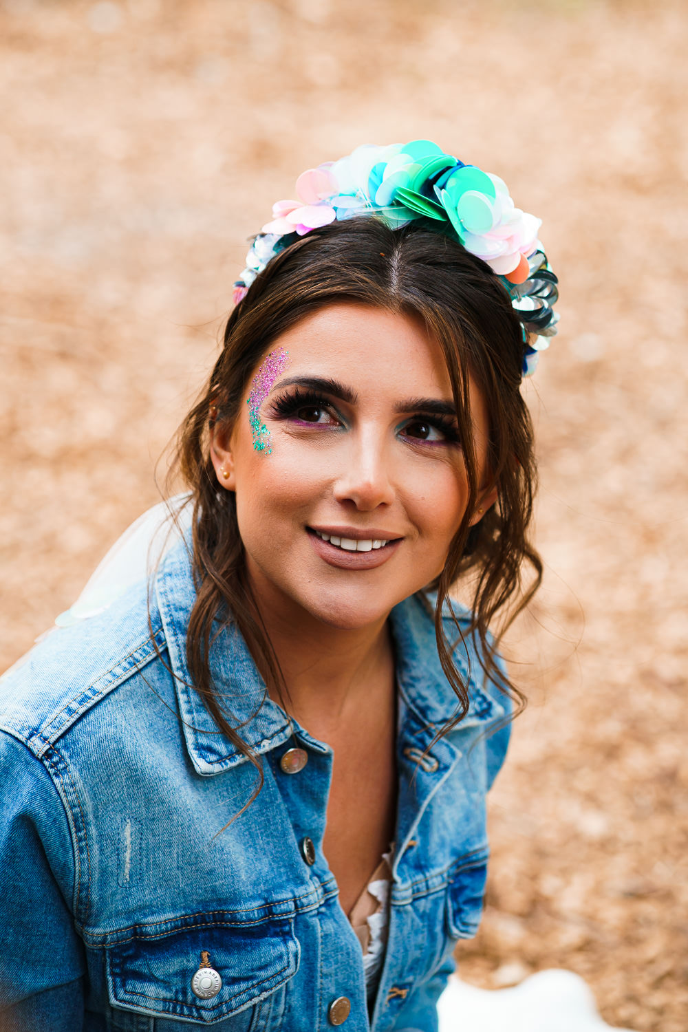 Bride Bridal Make Up Glitter Endeavour Woodland Weddings Brad Gommon Photography