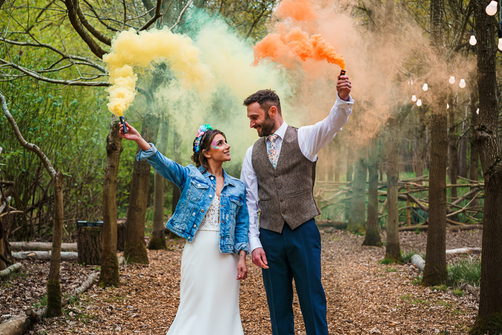 Smoke Flare Portriats Endeavour Woodland Weddings Brad Gommon Photography