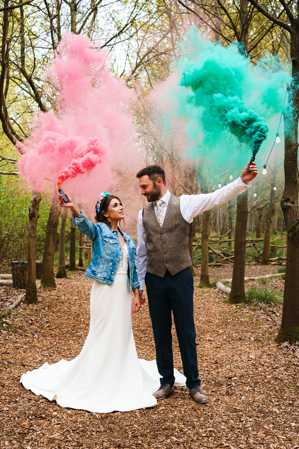 Smoke Flare Portriats Endeavour Woodland Weddings Brad Gommon Photography