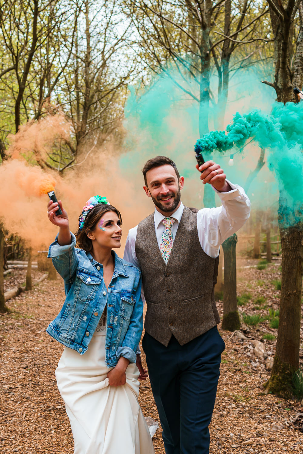 Smoke Flare Portriats Endeavour Woodland Weddings Brad Gommon Photography