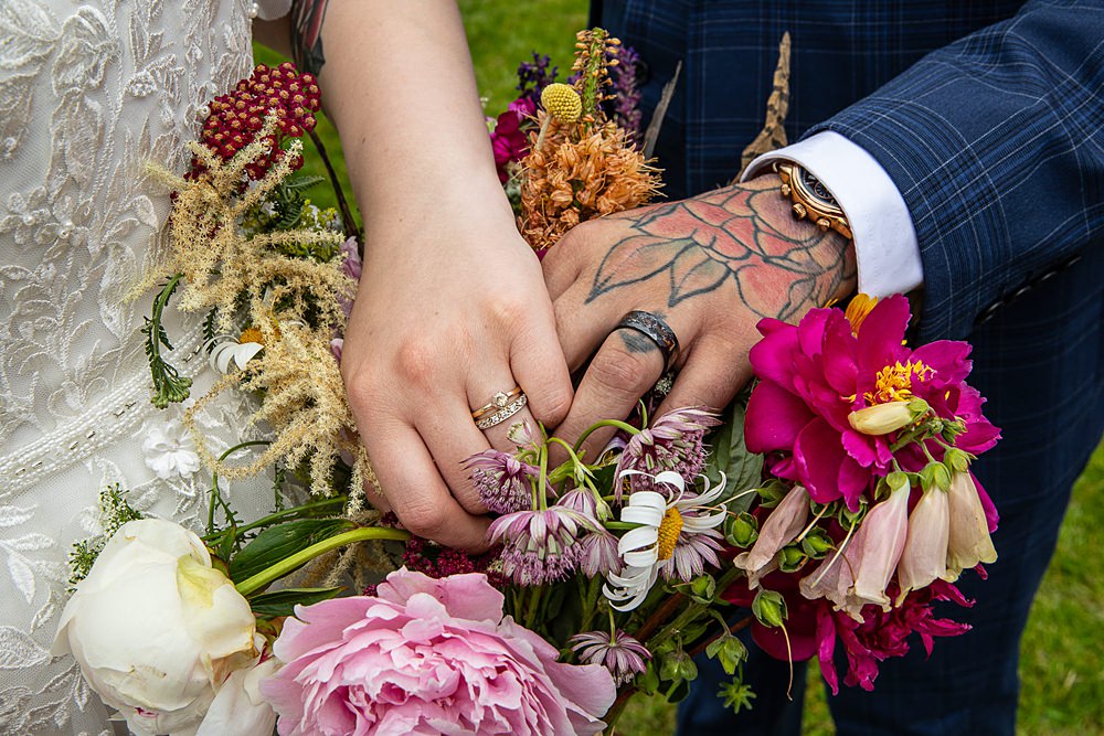 Bride Groom Rings Flaxbourne Gardens Wedding Lorna Newman Weddings