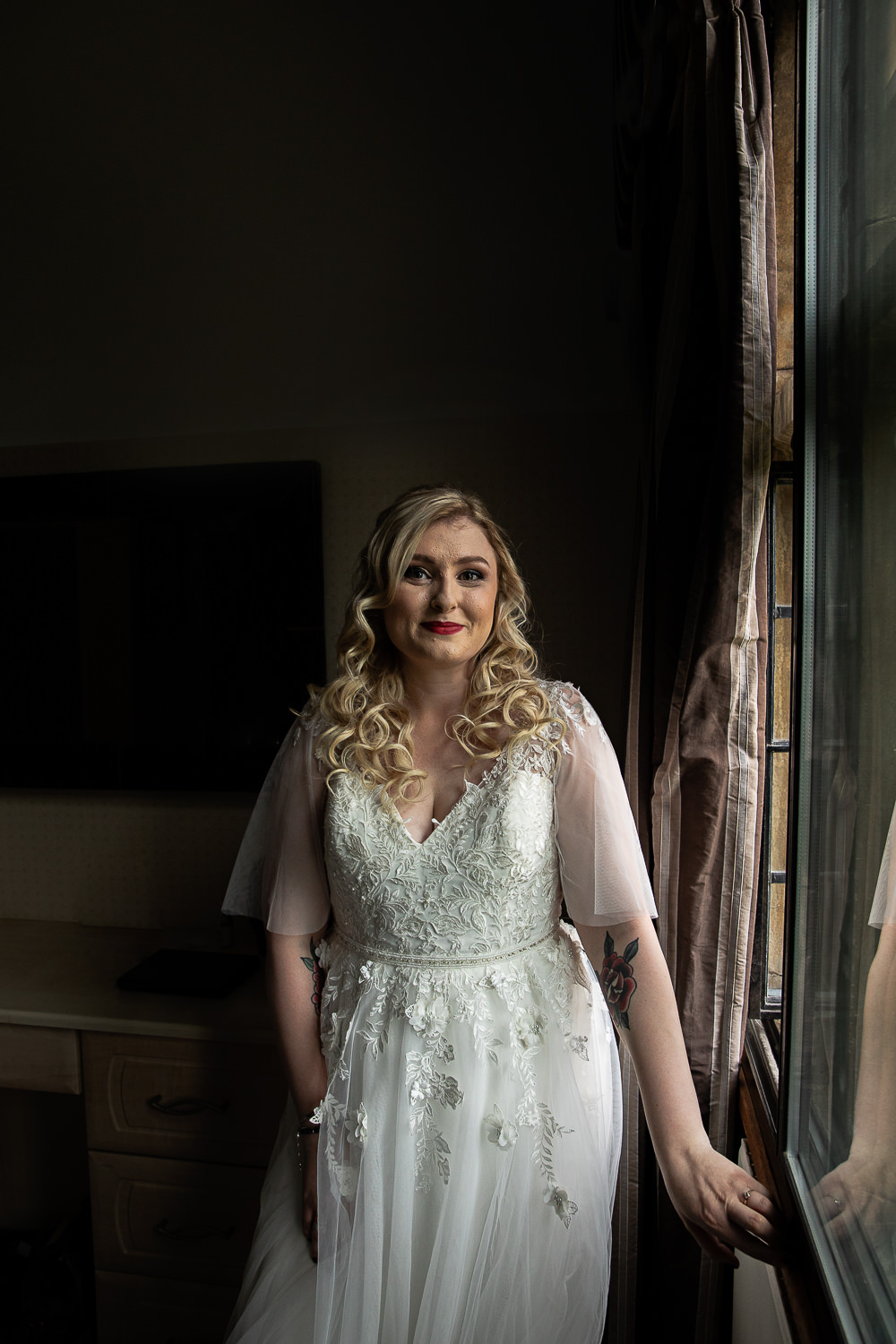 Dress Gown Bride Bridal Floral Lace Cap Sleeve Flaxbourne Gardens Wedding Lorna Newman Weddings