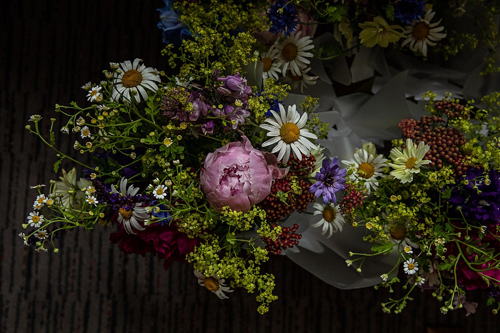 Bridal Bouquet Flowers Peony Daisy Flaxbourne Gardens Wedding Lorna Newman Weddings