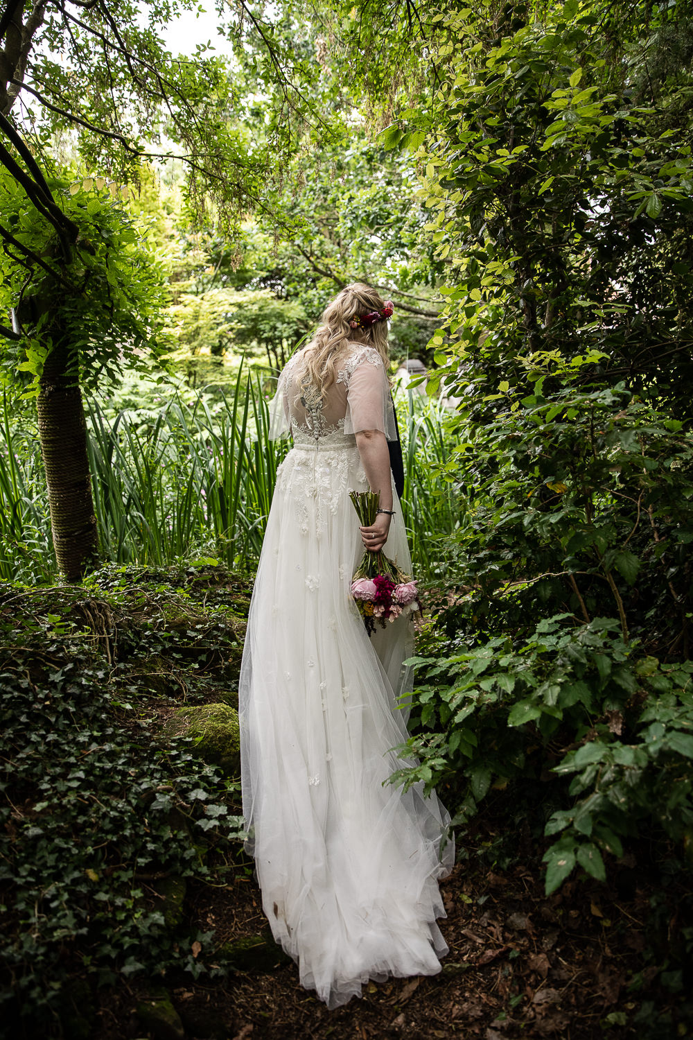 Dress Gown Bride Bridal Floral Lace Cap Sleeve Flaxbourne Gardens Wedding Lorna Newman Weddings