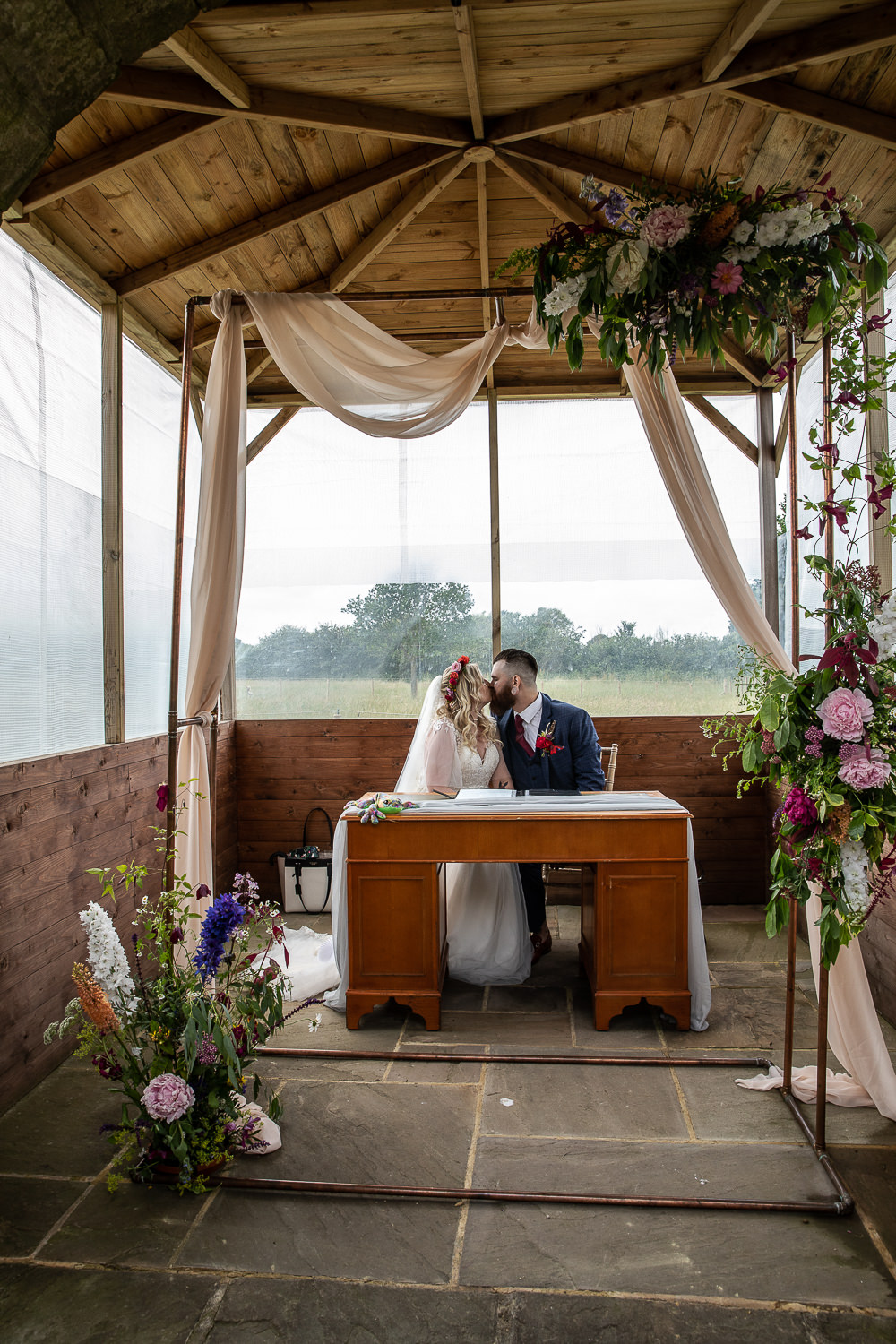 Ceremony Register Signing Flaxbourne Gardens Wedding Lorna Newman Weddings