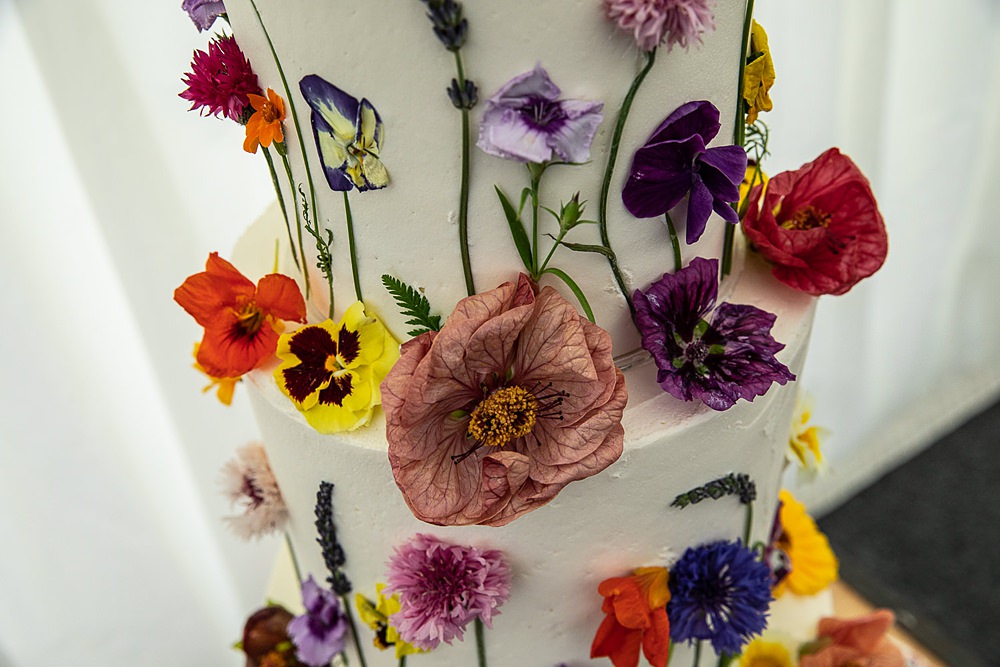 Petal Flower Cake Floral Flaxbourne Gardens Wedding Lorna Newman Weddings