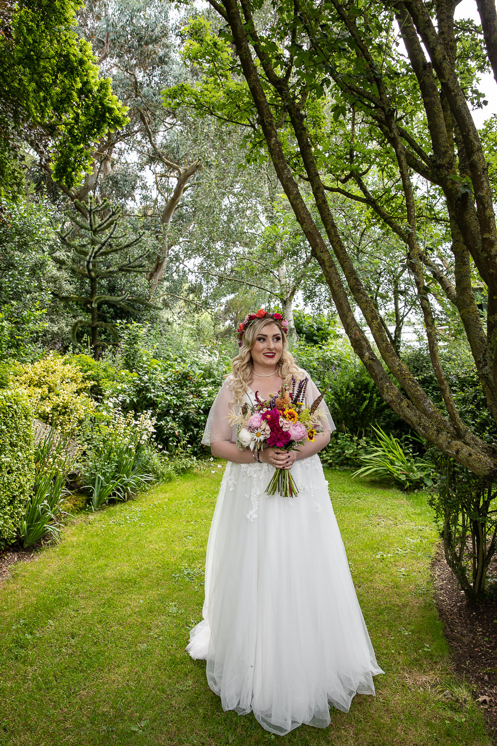 Dress Gown Bride Bridal Floral Lace Cap Sleeve Flaxbourne Gardens Wedding Lorna Newman Weddings