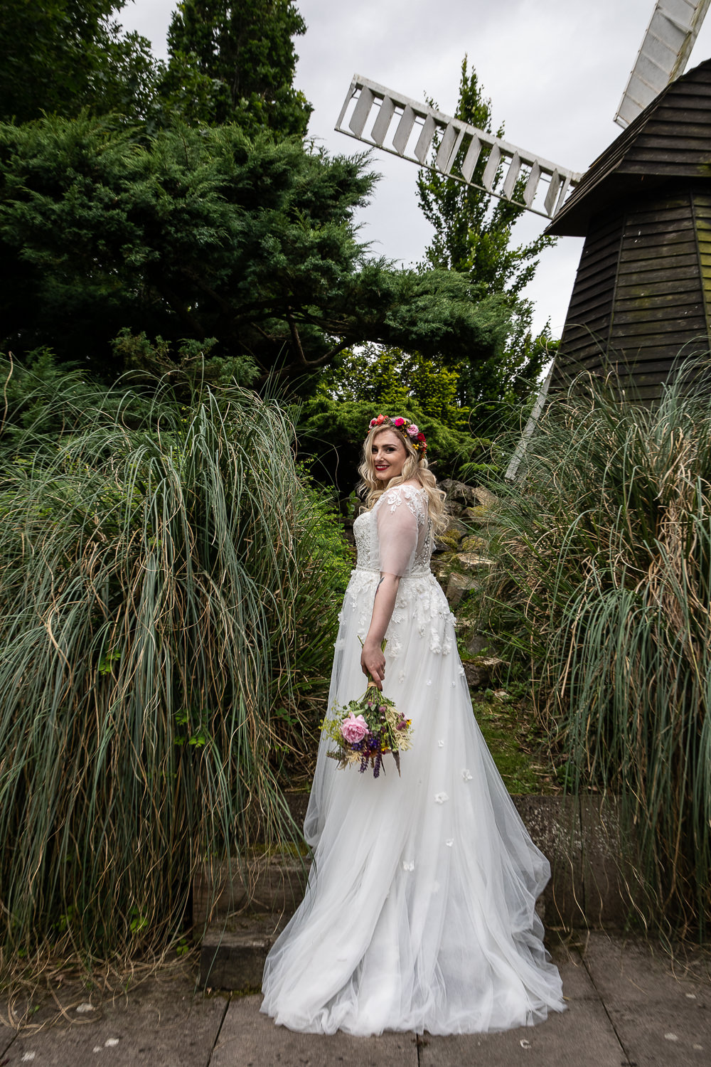 Dress Gown Bride Bridal Floral Lace Cap Sleeve Flaxbourne Gardens Wedding Lorna Newman Weddings