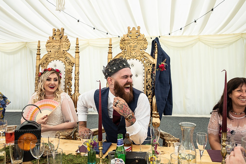 Bride Groom Thrones Flaxbourne Gardens Wedding Lorna Newman Weddings