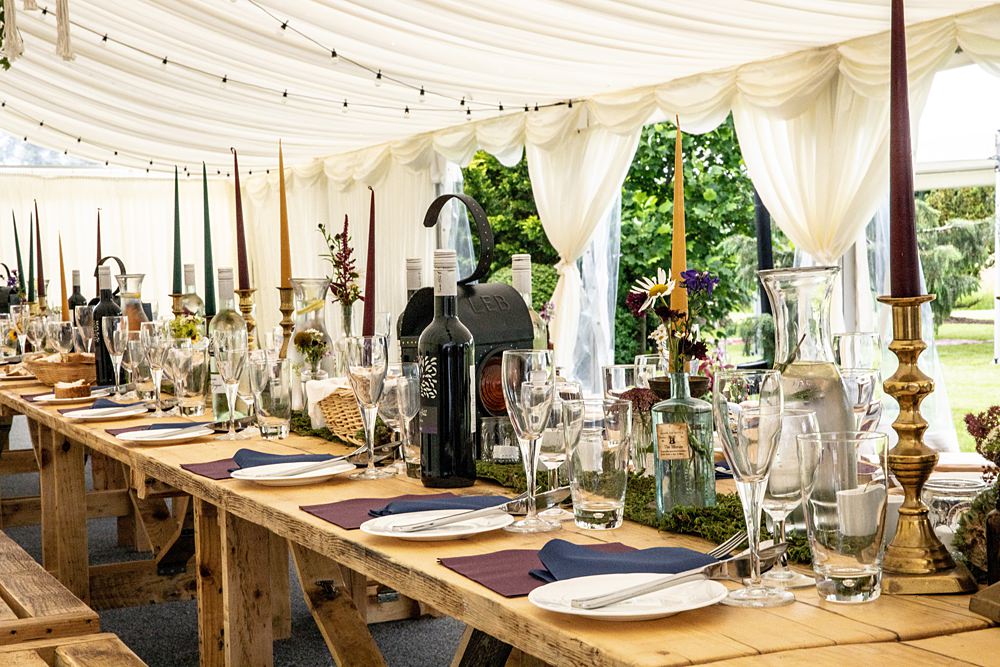 Table Decor Colourful Candles Flowers Marquee Flaxbourne Gardens Wedding Lorna Newman Weddings