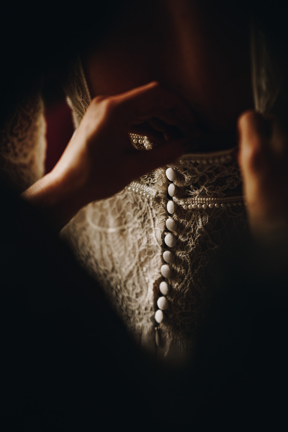 Dress Gown Bride Bridal Lace Long Sleeve Sophia Lihi Hod Gloucestershire Barn Wedding Winnington & Coe