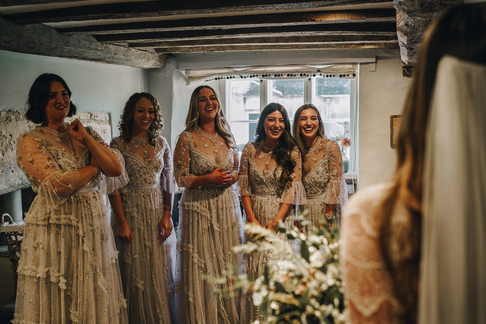 Needle Thread Sequin Bridesmaid Dress Gloucestershire Barn Wedding Winnington & Coe