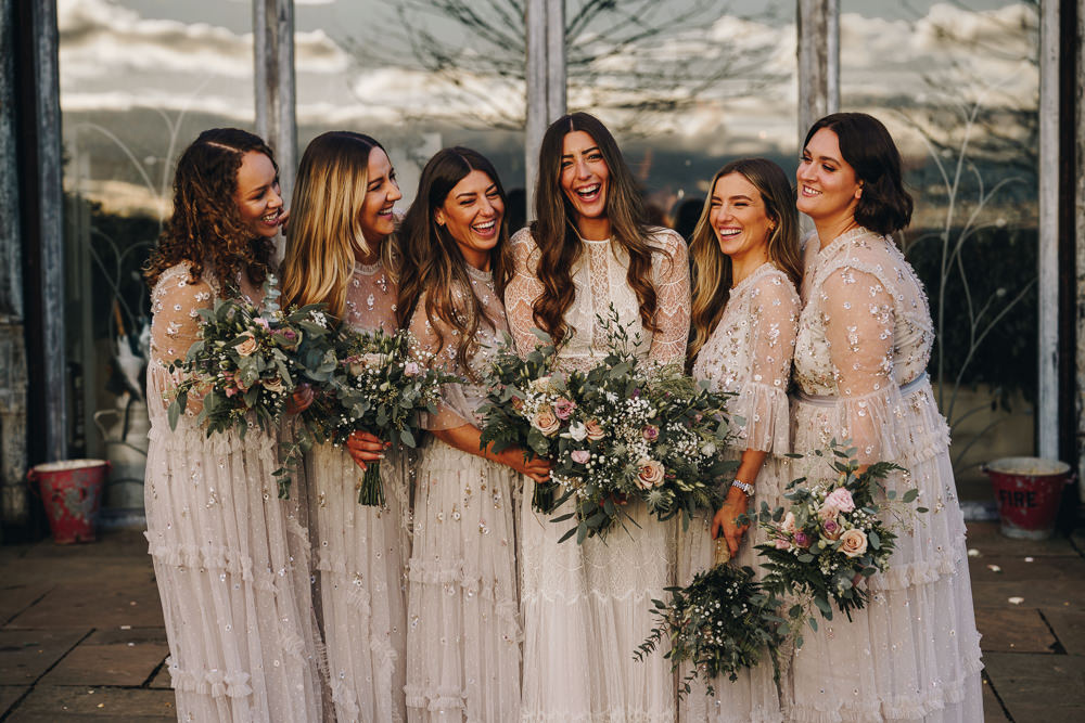 Needle Thread Sequin Bridesmaid Dress Gloucestershire Barn Wedding Winnington & Coe