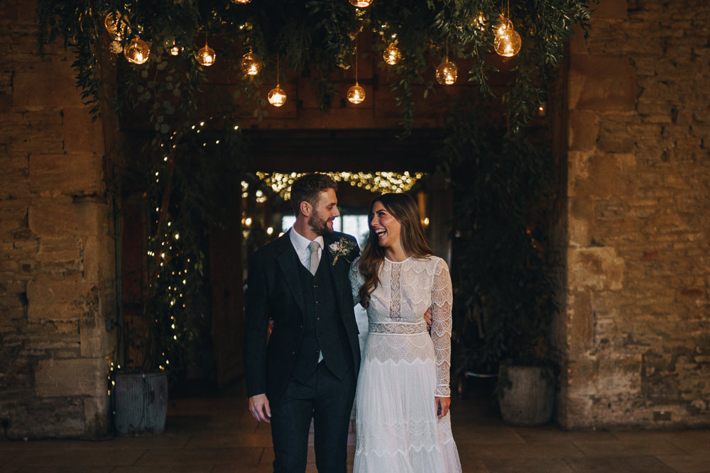 Greenery Hoop Decor Candles Gloucestershire Barn Wedding Winnington & Coe
