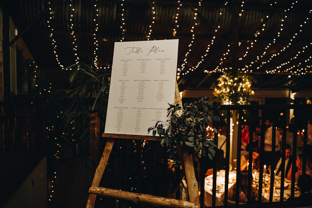 Seating Plan Calligraphy Gloucestershire Barn Wedding Winnington & Coe
