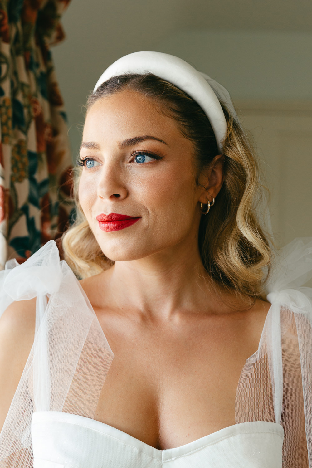 Bride Bridal Make Up Hairband Heath Farm Wedding Alexandra Wallace Photography