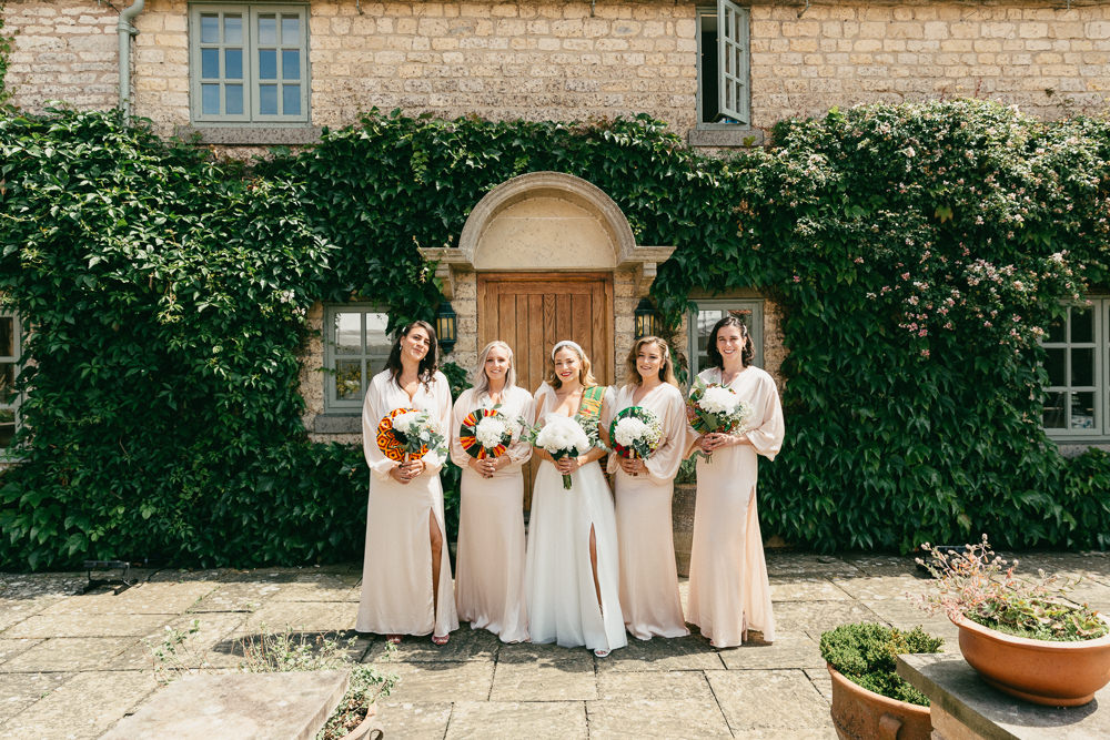 Long Sleeve Pink Brdesmaids Dress Heath Farm Wedding Alexandra Wallace Photography