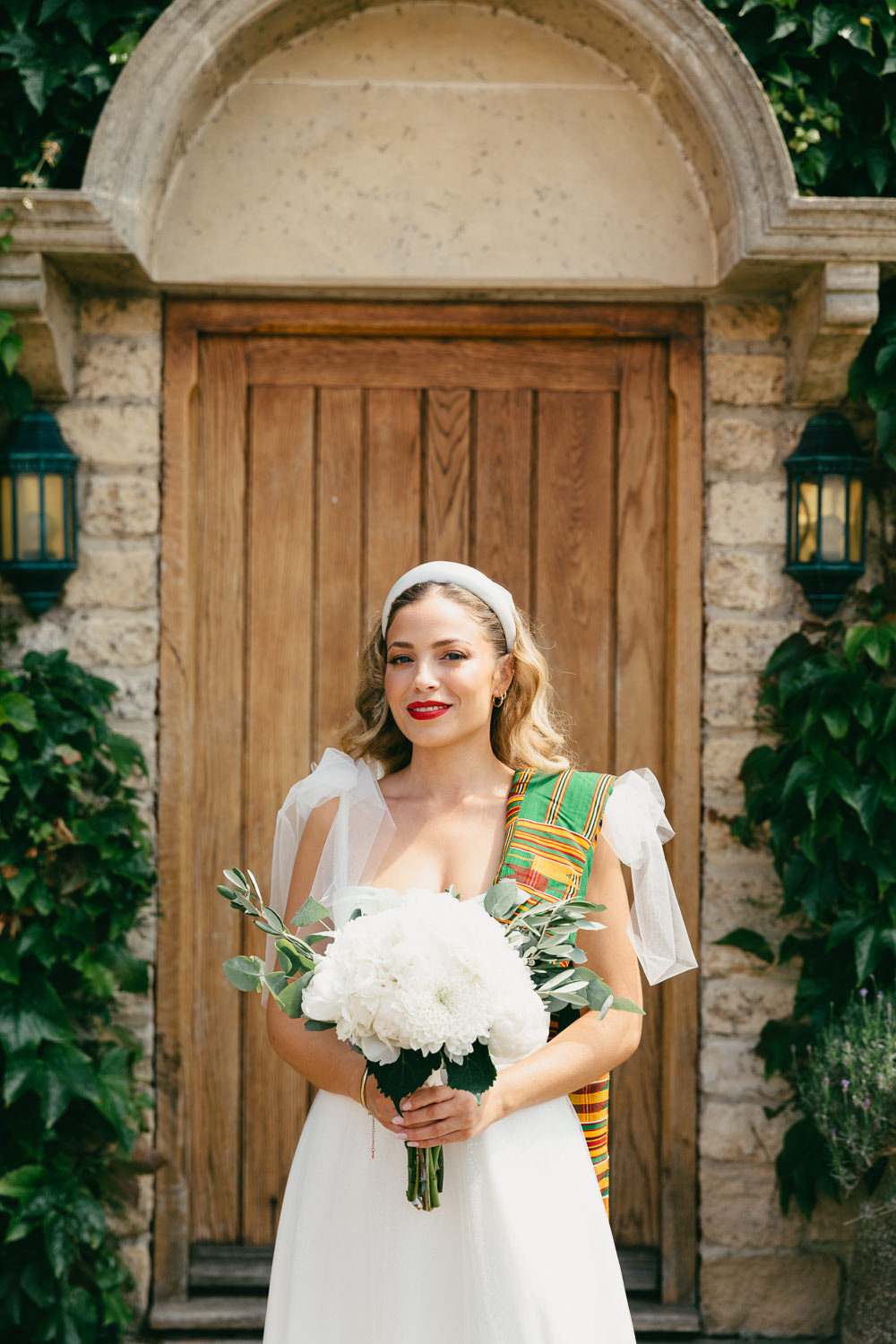 Dress Gown Bride Bridal Skirt Split Tulle Bow Straps Heath Farm Wedding Alexandra Wallace Photography