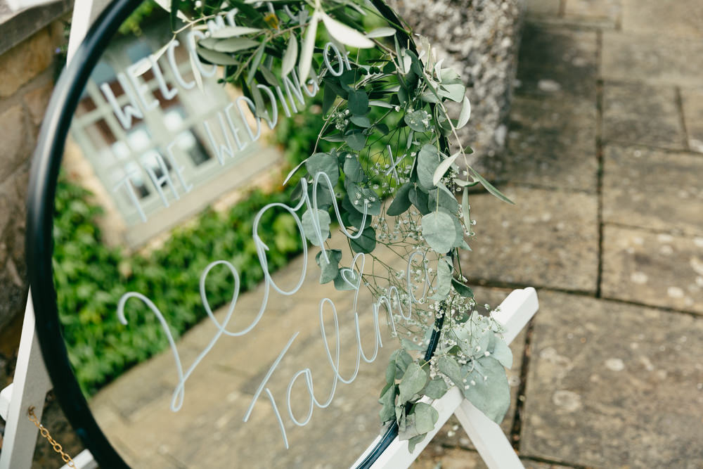 Mirror Sign Heath Farm Wedding Alexandra Wallace Photography