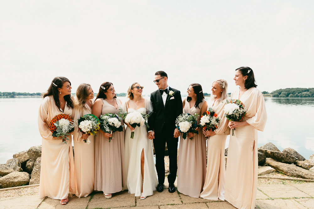 Long Sleeve Pink Brdesmaids Dress Heath Farm Wedding Alexandra Wallace Photography