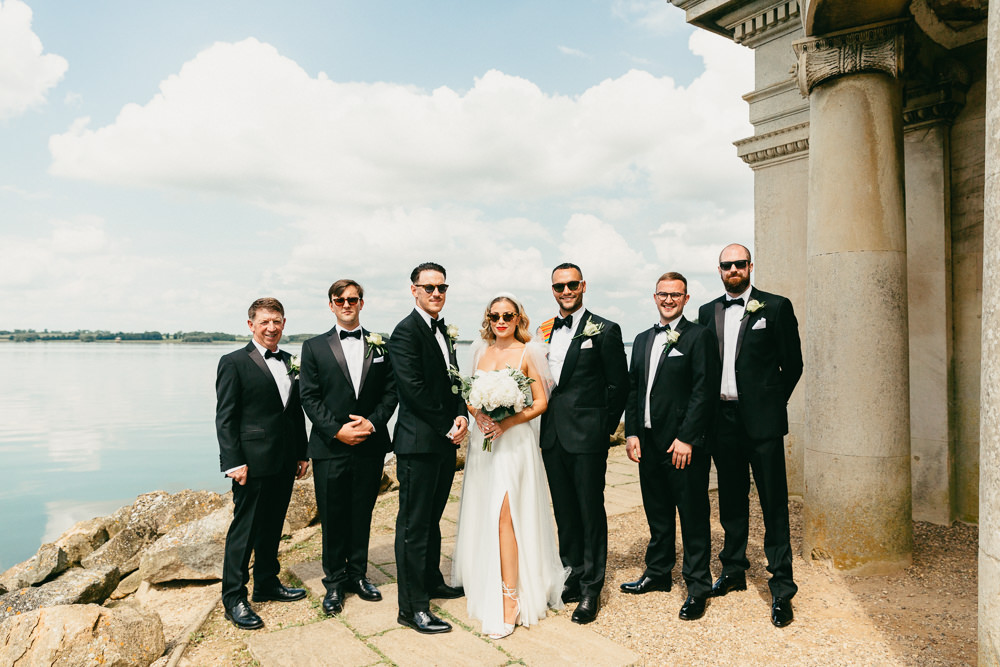 Groom Black Tuxedo Bow Tie Groomsne Heath Farm Wedding Alexandra Wallace Photography