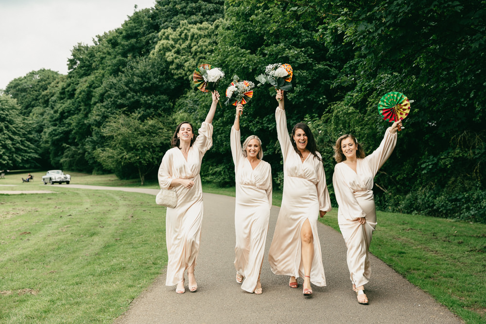Long Sleeve Pink Brdesmaids Dress Heath Farm Wedding Alexandra Wallace Photography