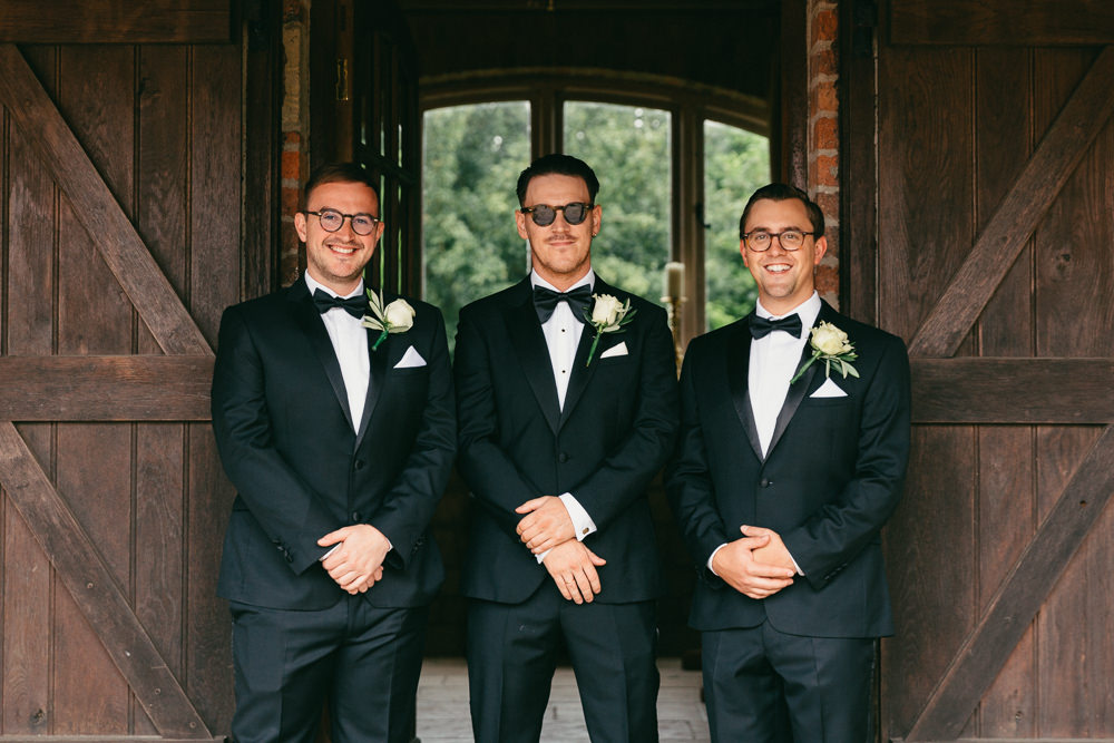 Groom Black Tuxedo Bow Tie Groomsmen Heath Farm Wedding Alexandra Wallace Photography