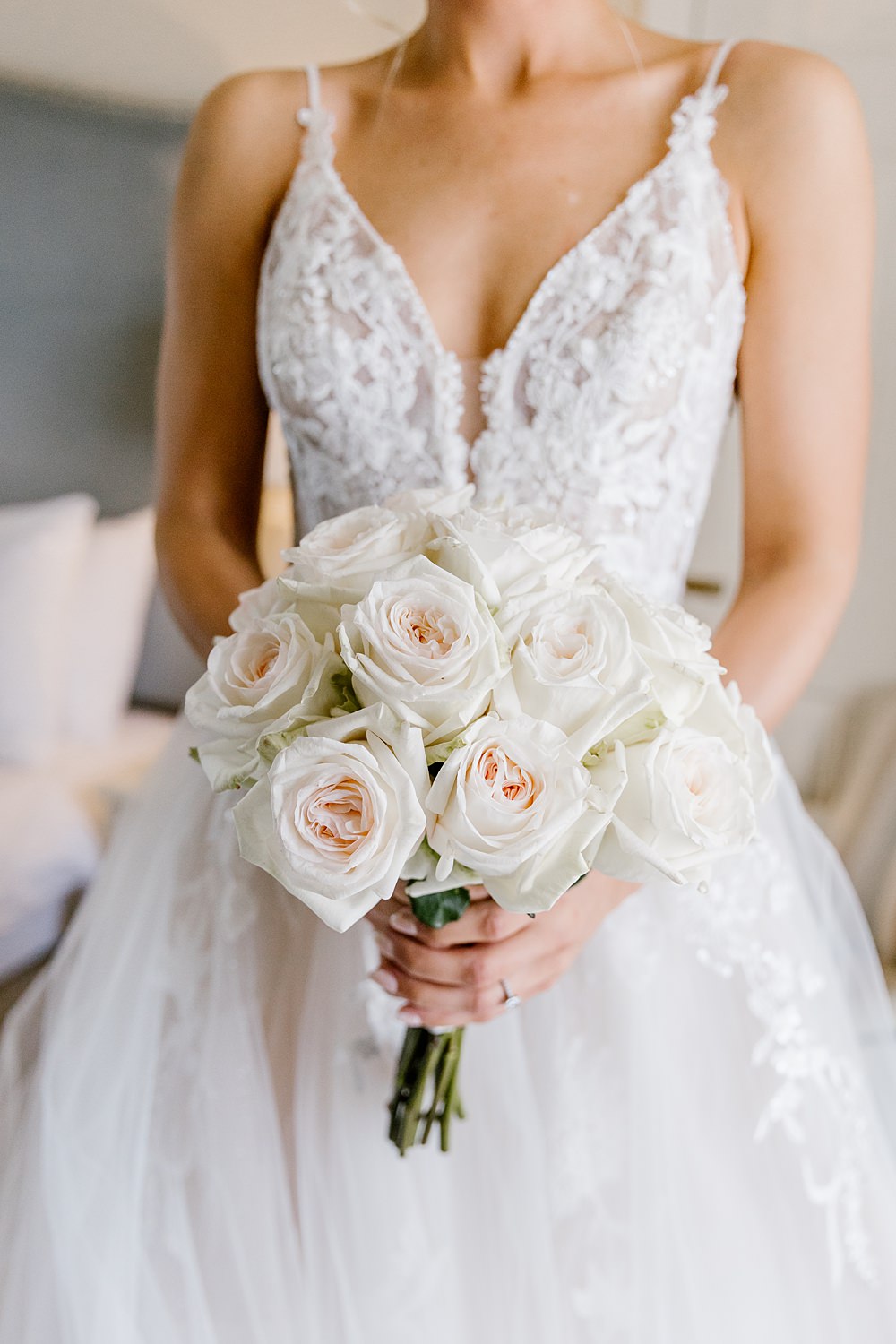 Bouquet Flowers Bride Bridal White Rose Holkham Hall Wedding Katherine Ashdown Photography