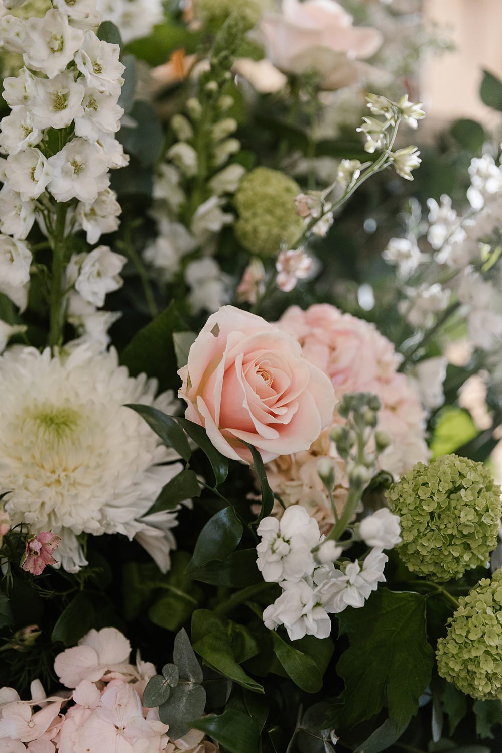 Church Flowers Greenery Pink Holkham Hall Wedding Katherine Ashdown Photography