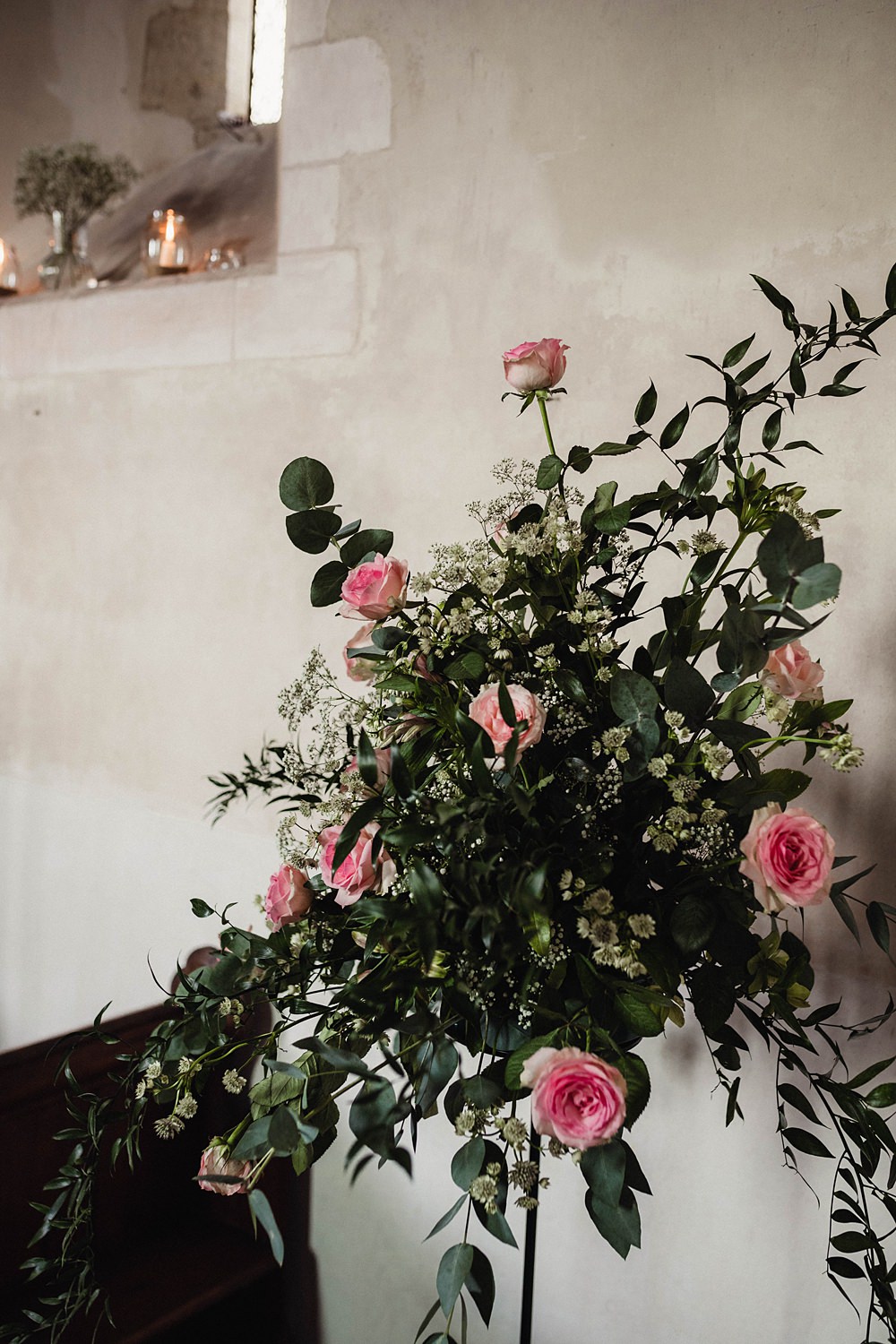 Pink Wedding Decoration Flower Church Greenery Rose Home Garden Tipi Wedding Kloe May Photography