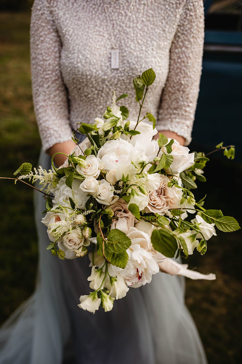 White Pink Blush Roses Wedding Flower Bouquet Peony Rose Astilbe Home Garden Tipi Wedding Kloe May Photography