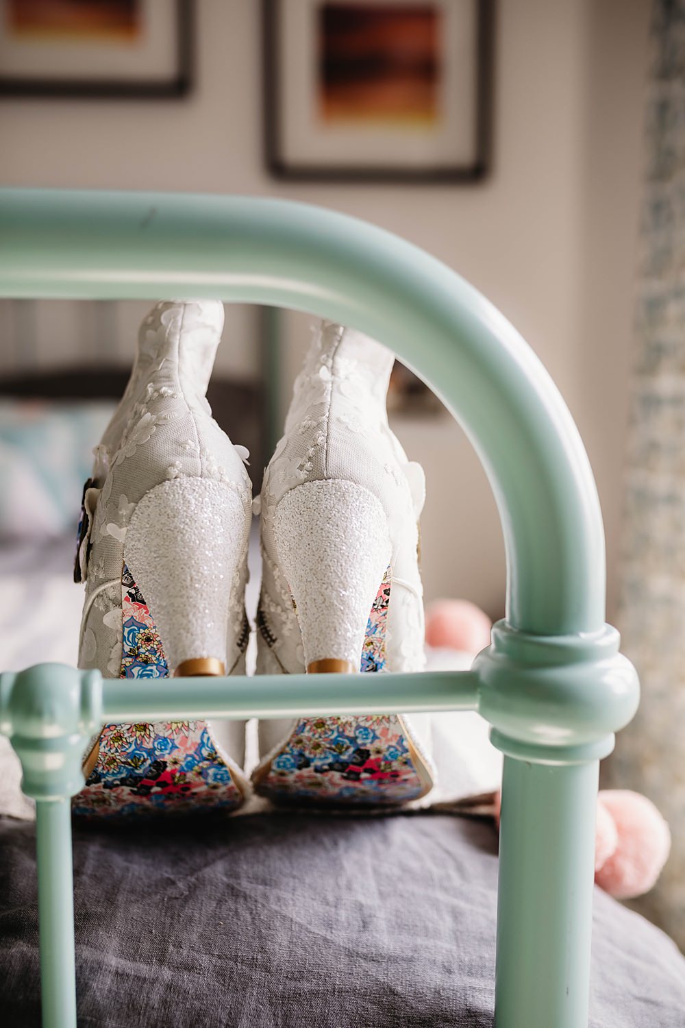 Bridal Shoes Floral Sole Home Garden Tipi Wedding Kloe May Photography
