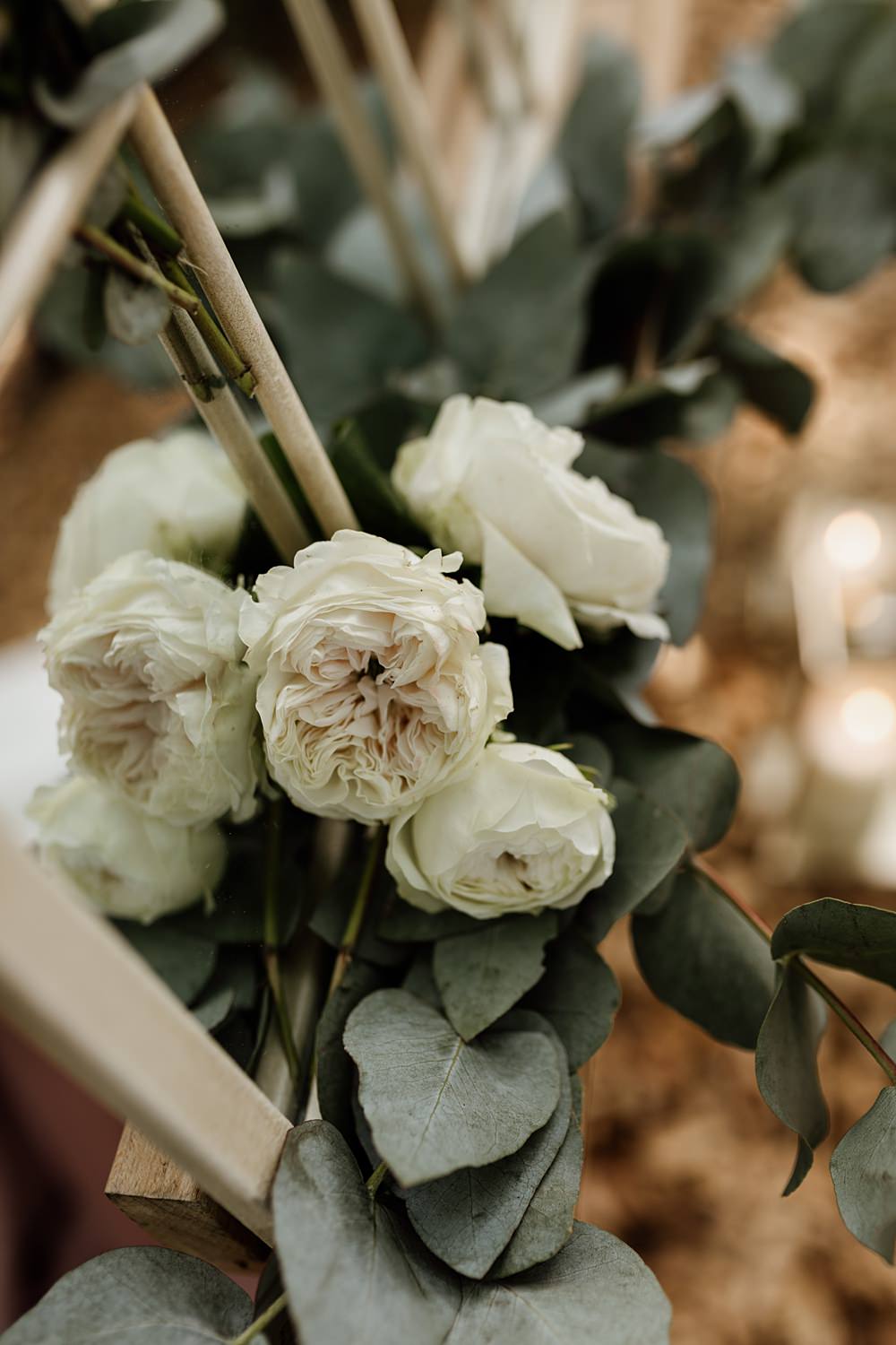 White Rose Eucalyptus Flowers Love Shack Wedding Natalie Coultas Photography