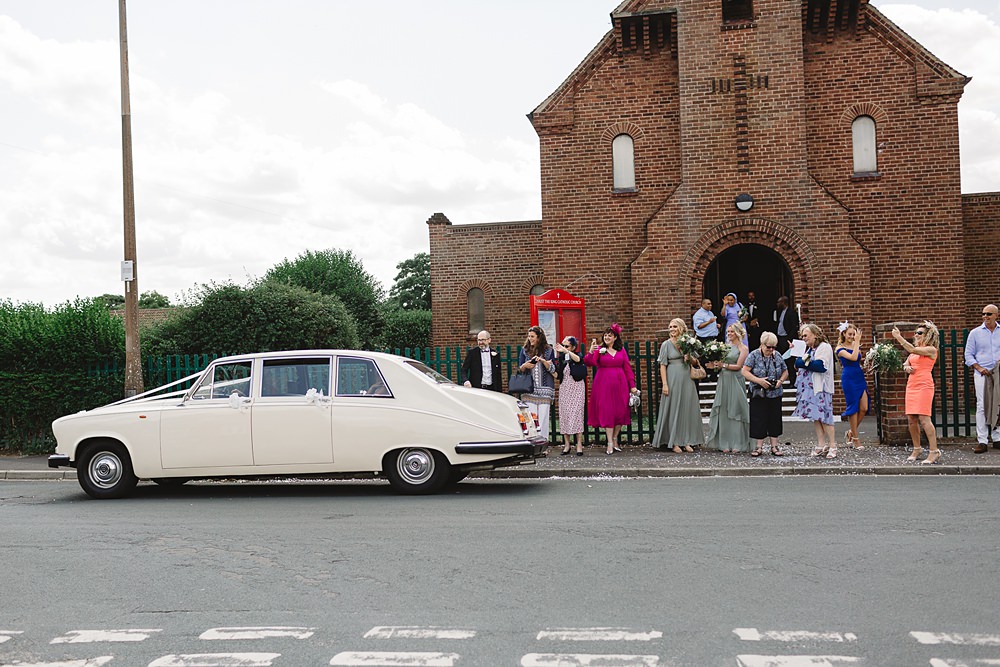 Classic Car Transport Pumping House Ollerton Wedding Louise Barry Photographer