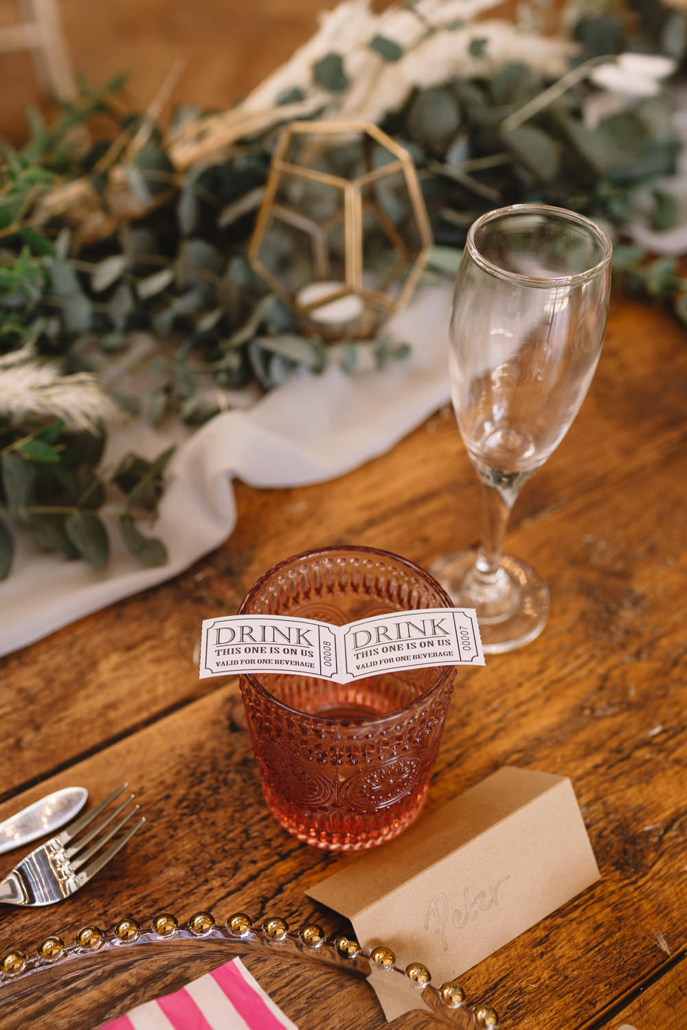 Free Drink Voucher Token Pumping House Ollerton Wedding Louise Barry Photographer