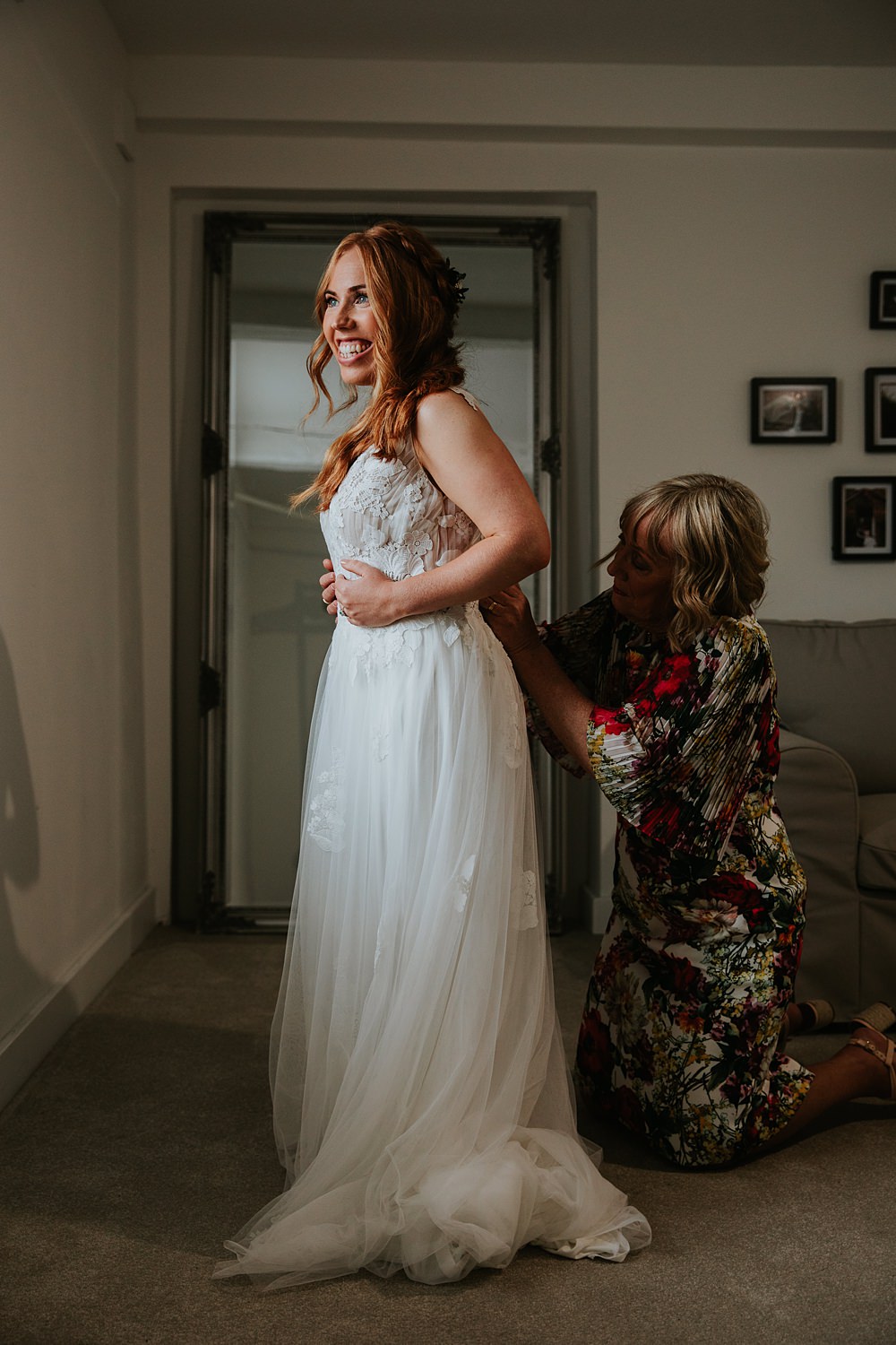 Dress Gown Bride Bridal Tulle Lace Straps Stock Farm Wedding Tatton Weddings Maddie Farris Photography