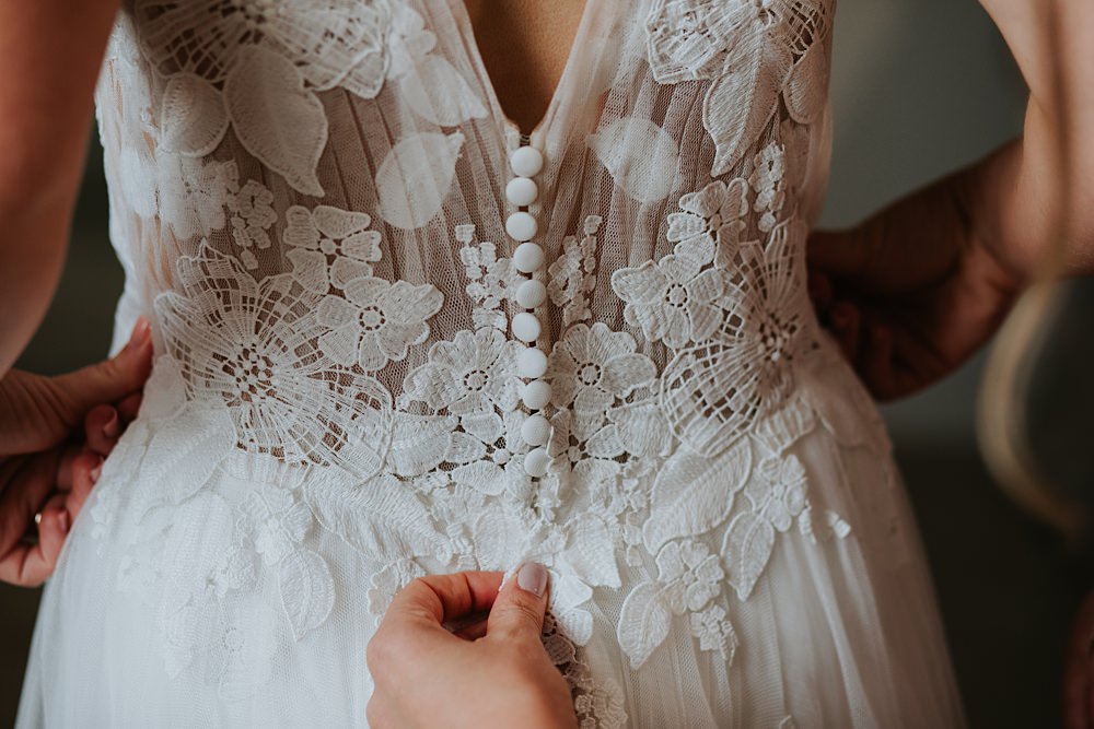 Dress Gown Bride Bridal Tulle Lace Straps Stock Farm Wedding Tatton Weddings Maddie Farris Photography